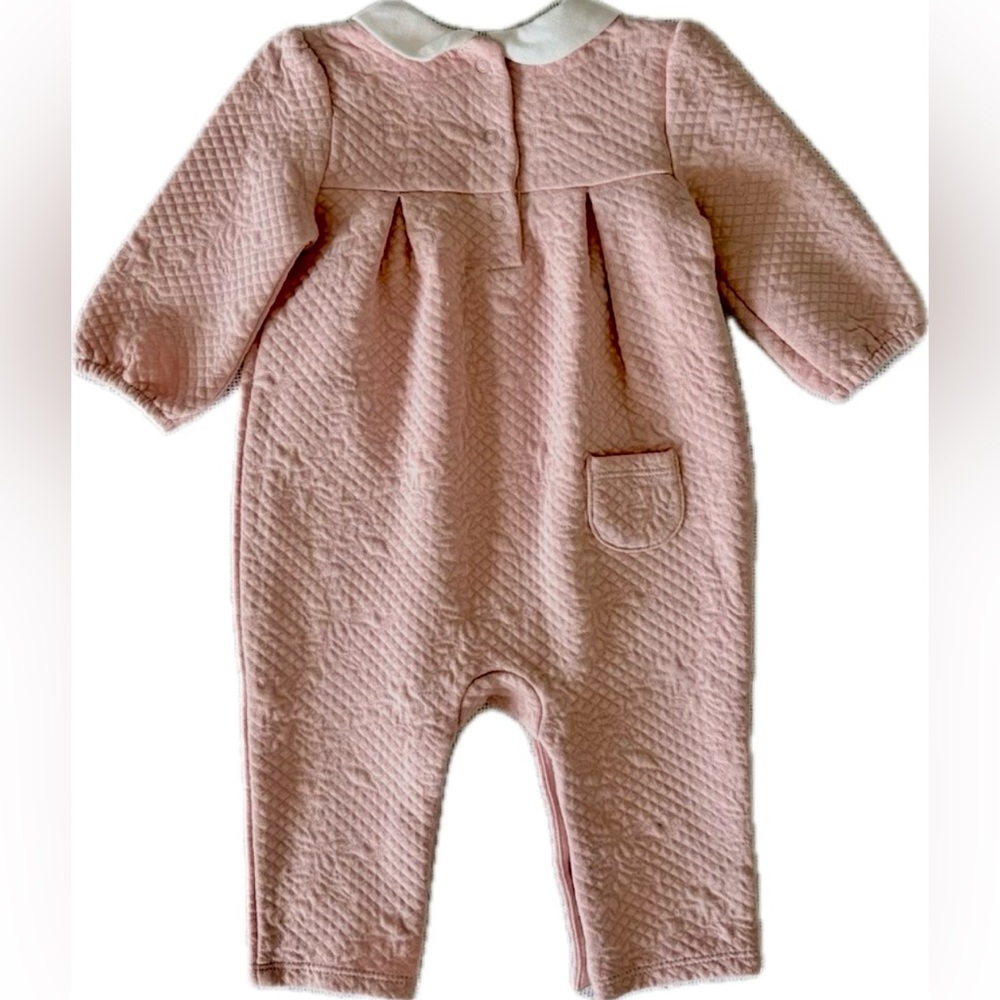 Janie and Jack Baby Girl Jacquard Quilted Romper - Picture 2 of 5